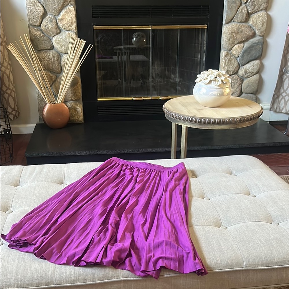 Weekend Max Mara Purple Pleated Midi Skirt Size Small